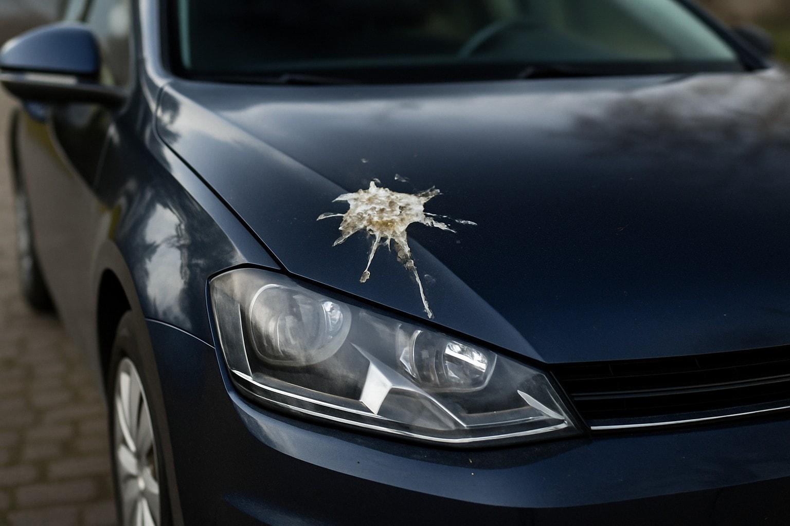 Vogelpoep op auto